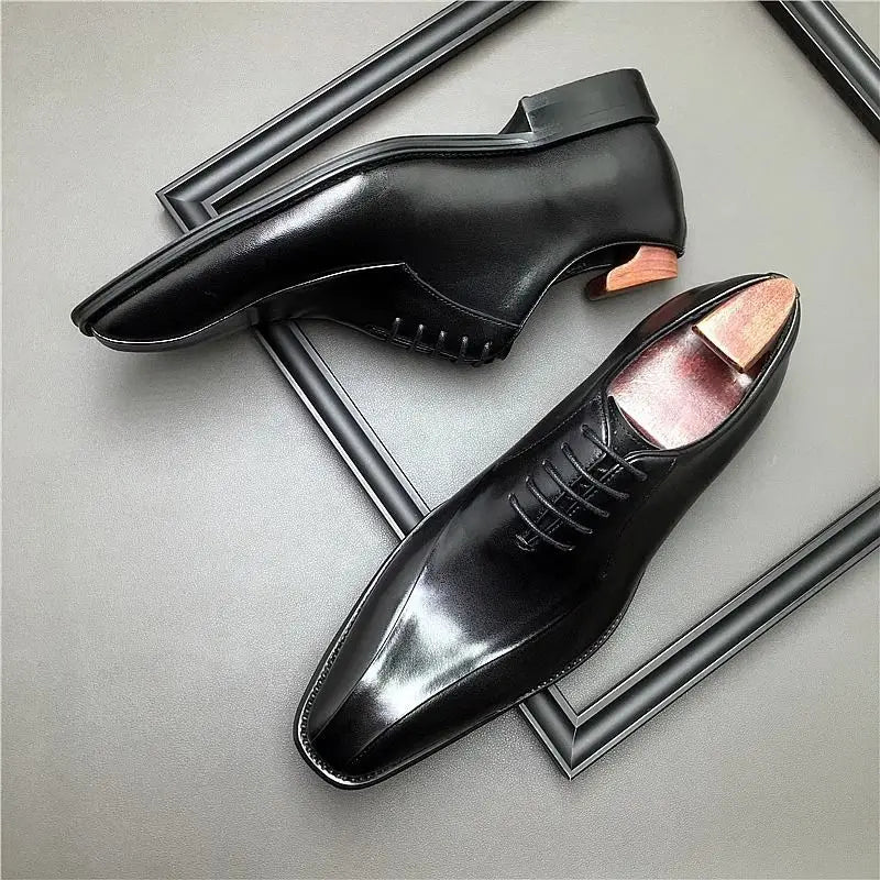 2025 - 2026 Formal Business Leather Men British Style Casual Thick Sole Height Increasing Commuting Wedding Groom Derby Shoes