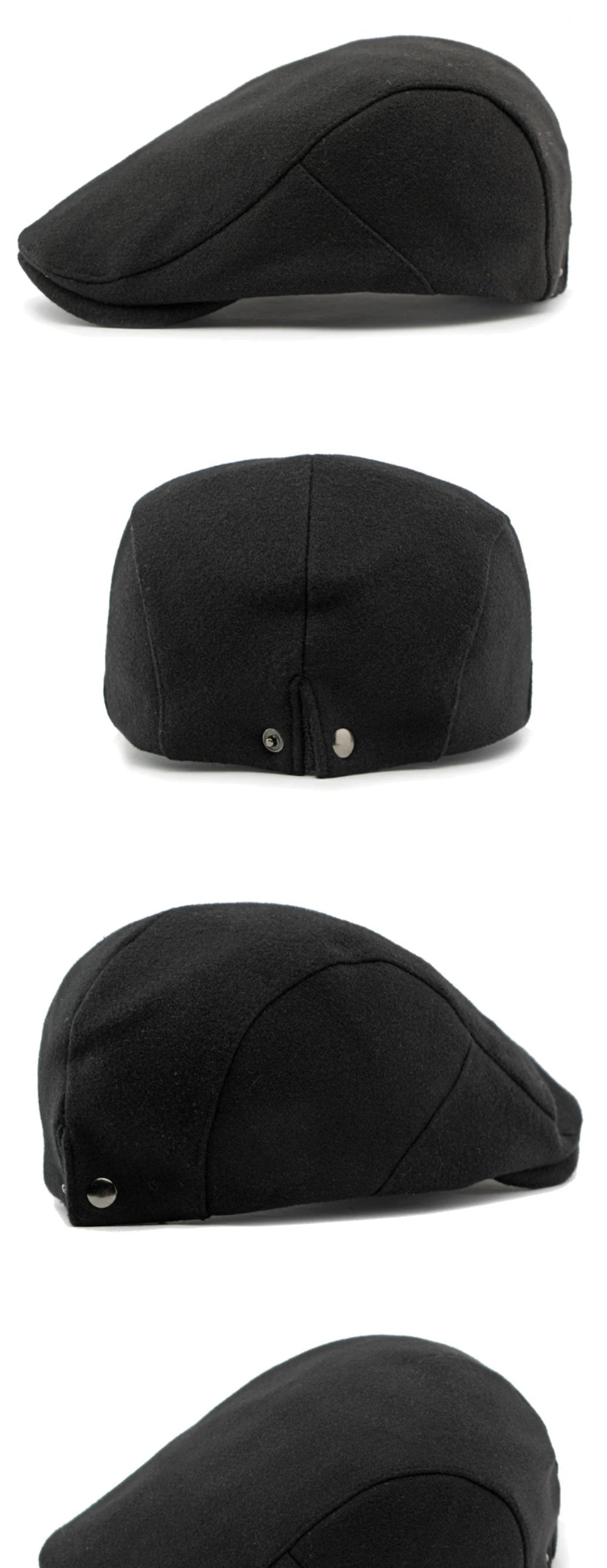 NEW 2025 Collections HT4292 Beret Cap Autumn Winter Cap Women Hat Solid Plain Artist Painter Beret Hat Adjustable   Flat Cap Men Wool Beret