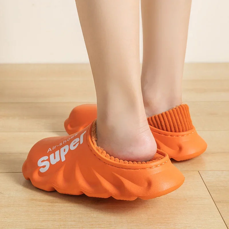 2024-2025 Winter Men Indoor Warm Slippers Plush Waterproof Anti Slip Cotton Shoes for  Women Slip-on Casual Snow Walking Loafers - FREE SHIPPING