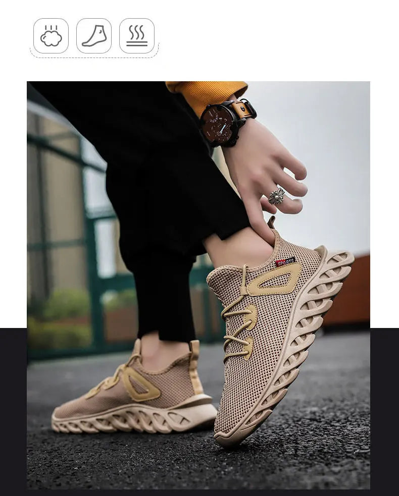 New 2024 Hot Selling Men's Mesh Lace-up Casual Sneakers Fashion Brand for Men's Shoes Light Breathable Tennis Shoe Outdoor Sport Shoes