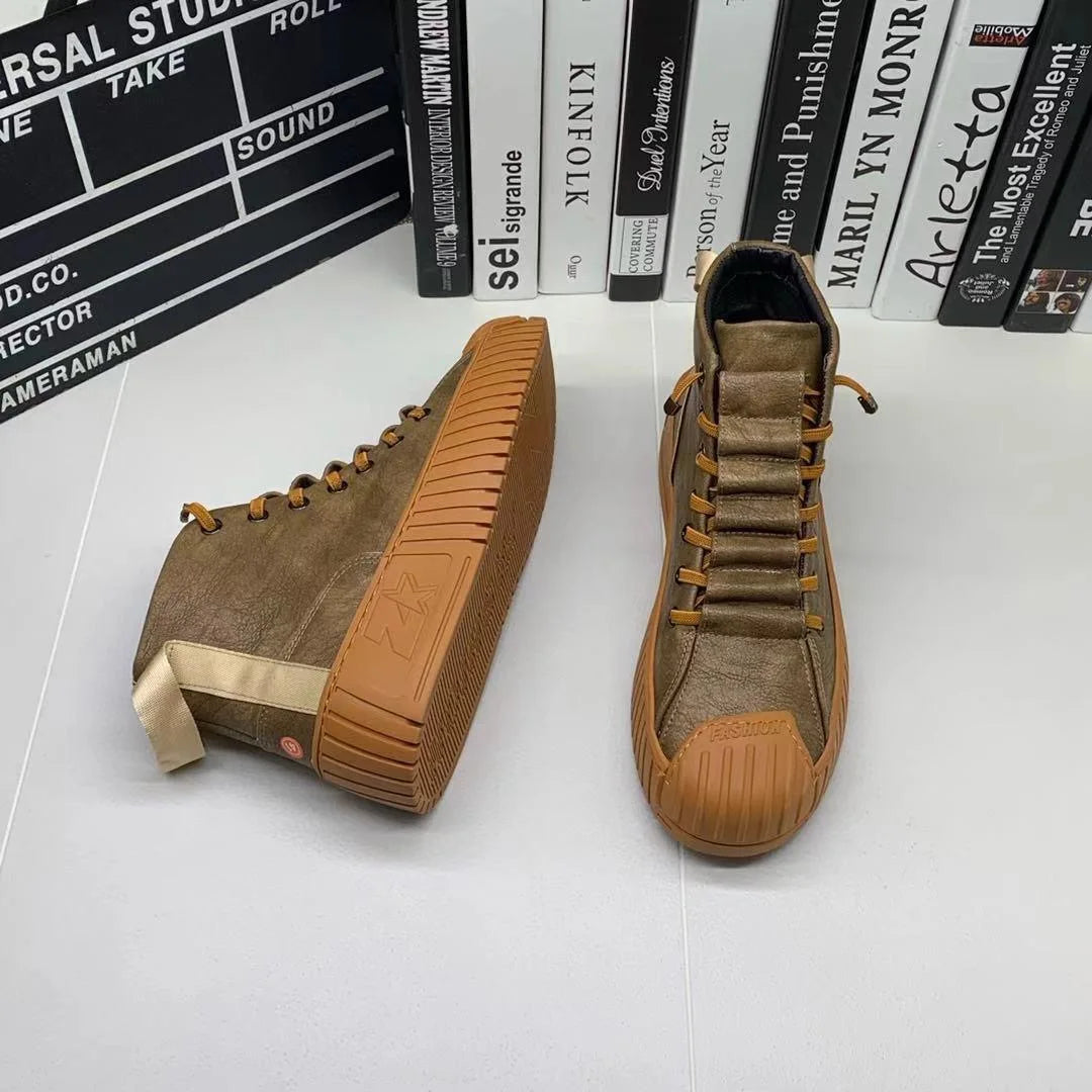 New collection 2024 2025 Spring Autumn Men Ankle Boots Increased Boots Fashion Casual Shoes Board Shoes High Quality Outdoor Boots British Style Buy one get a Free laptop stand