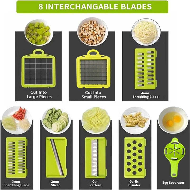 15/17 in 1 Multifunctional Vegetable Slicer，Onion Chopping Machine，Food Chopper，Kitchen Vegetable Chopper Tools.Kitchen Gadget
