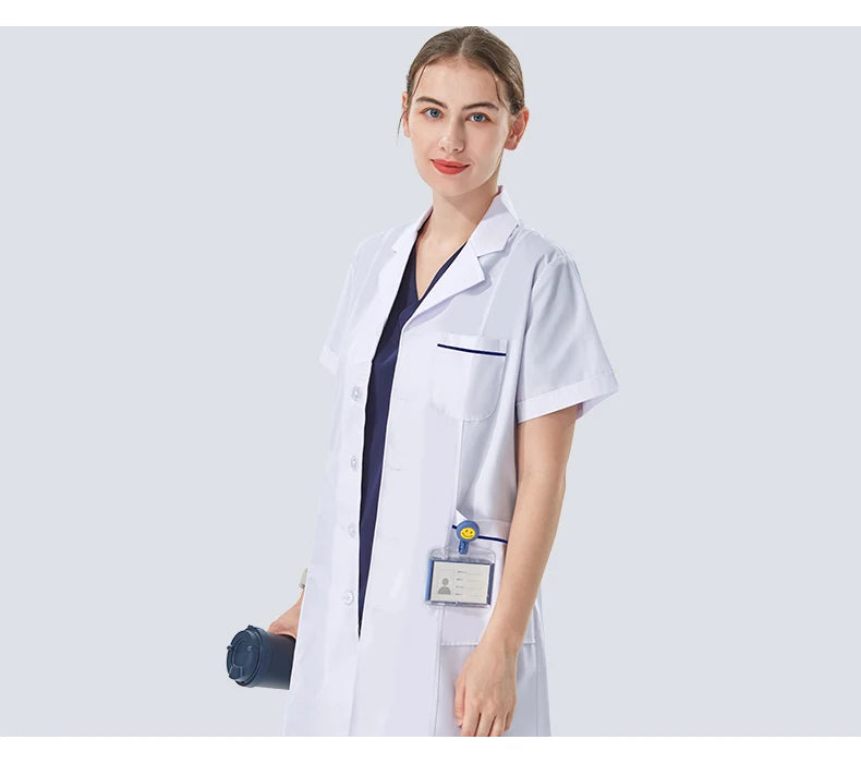 NEW 2024  White Lab Coat for Women Men Students Chemistry Healthcare Professionals Nurse Long Sleeves Doctor Work Robe XK002