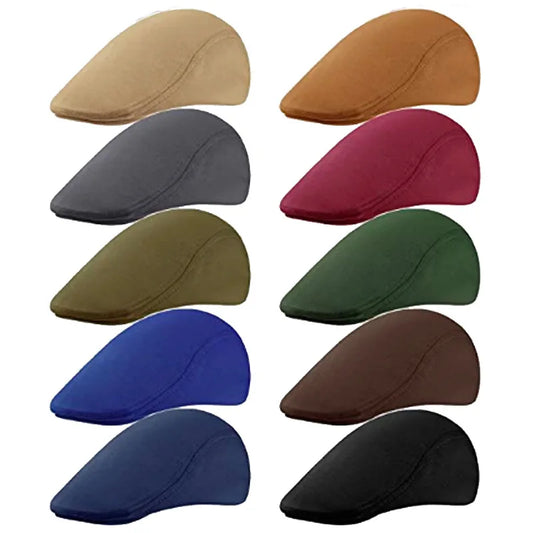Solid Color Simple Felt Peaked Cap Men Women Flat Newsboy Caps Hip Hop Berets Gorras British Painters Hat Outdoor Sun Hat