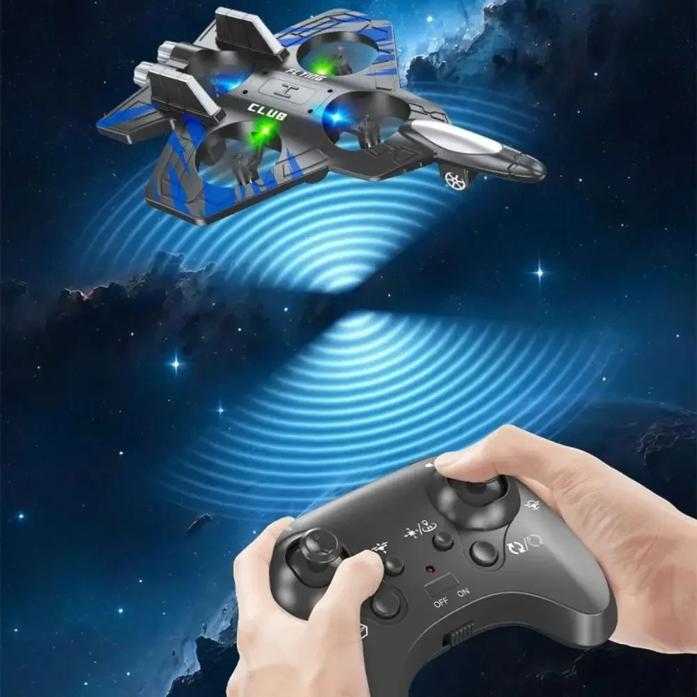 RC Plane 2.4G Remote Control Aircraft Gravity Sensing Helicopter Glider with Light EPP Foam Fighters for Boys Children