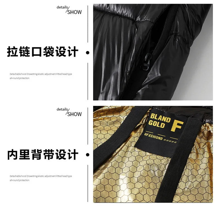 Men Winter Fashion Casual Thicken Windproof Hooded Parkas Jackets Men Winter Warm Loose Detachable Hat Men's Parkas