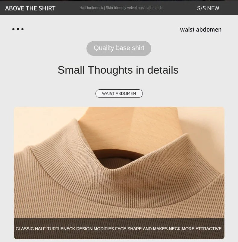 2024 New Knitted Half-turtleneck Pullovers Women Bottom Shirts Sweater Jumper Elegant USA and Canadian Fashion Long-sleeved Tops Knitwear