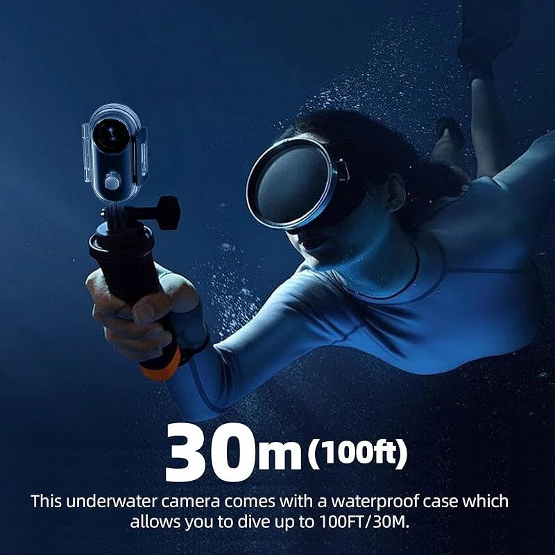 4K Mini WiFi Action Camera Thumb POV Camera Portable Body Cam Wearable Sports Camera with Waterproof Case Cycling Travel
