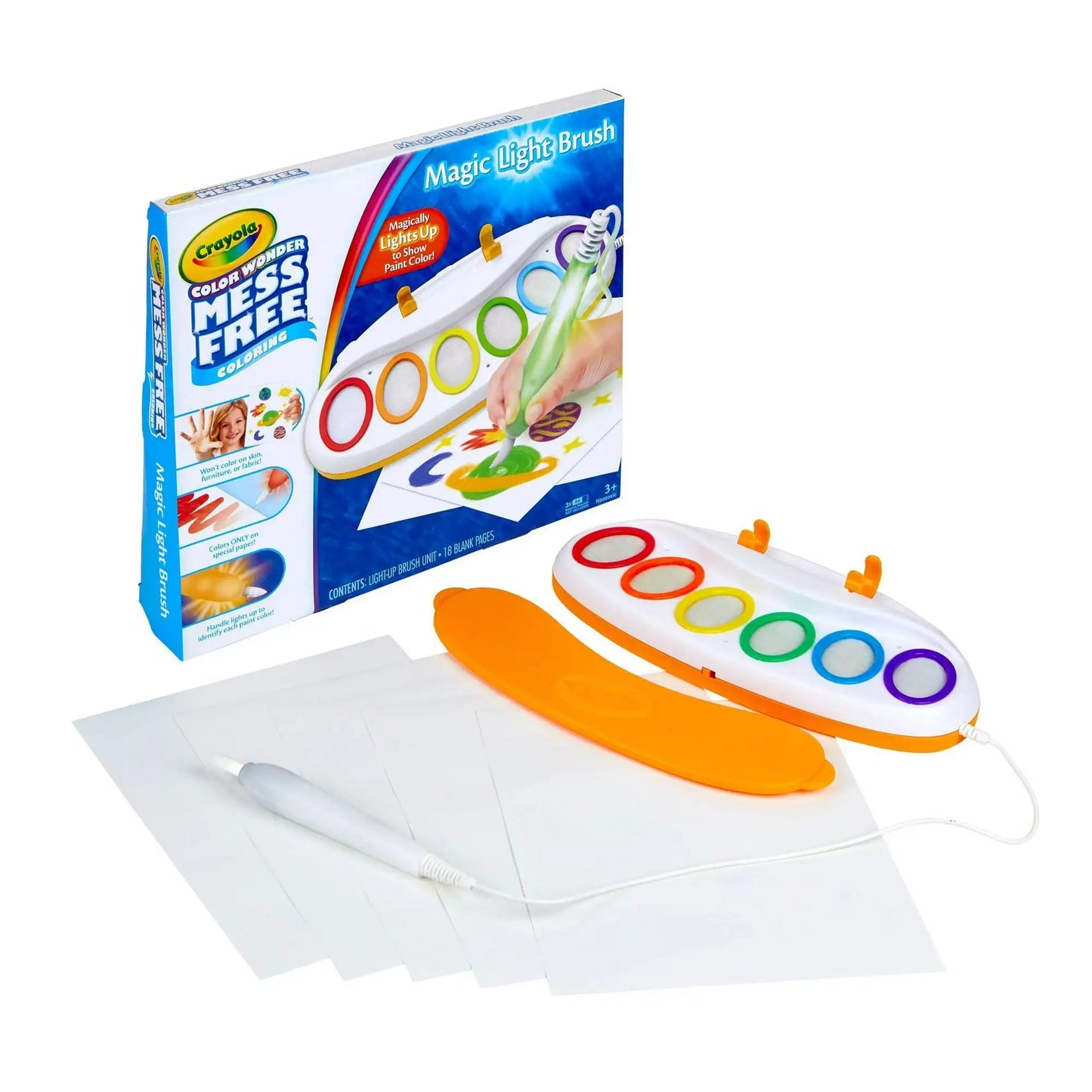 Crayola Color Wonder Light Brush, Mess Free Kids Painting Set, Toddler Activities, Educational Toys, Gifts for Ages 3 & Up