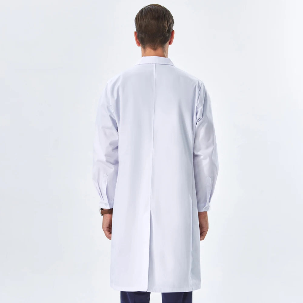 NEW 2024  White Lab Coat for Women Men Students Chemistry Healthcare Professionals Nurse Long Sleeves Doctor Work Robe XK002