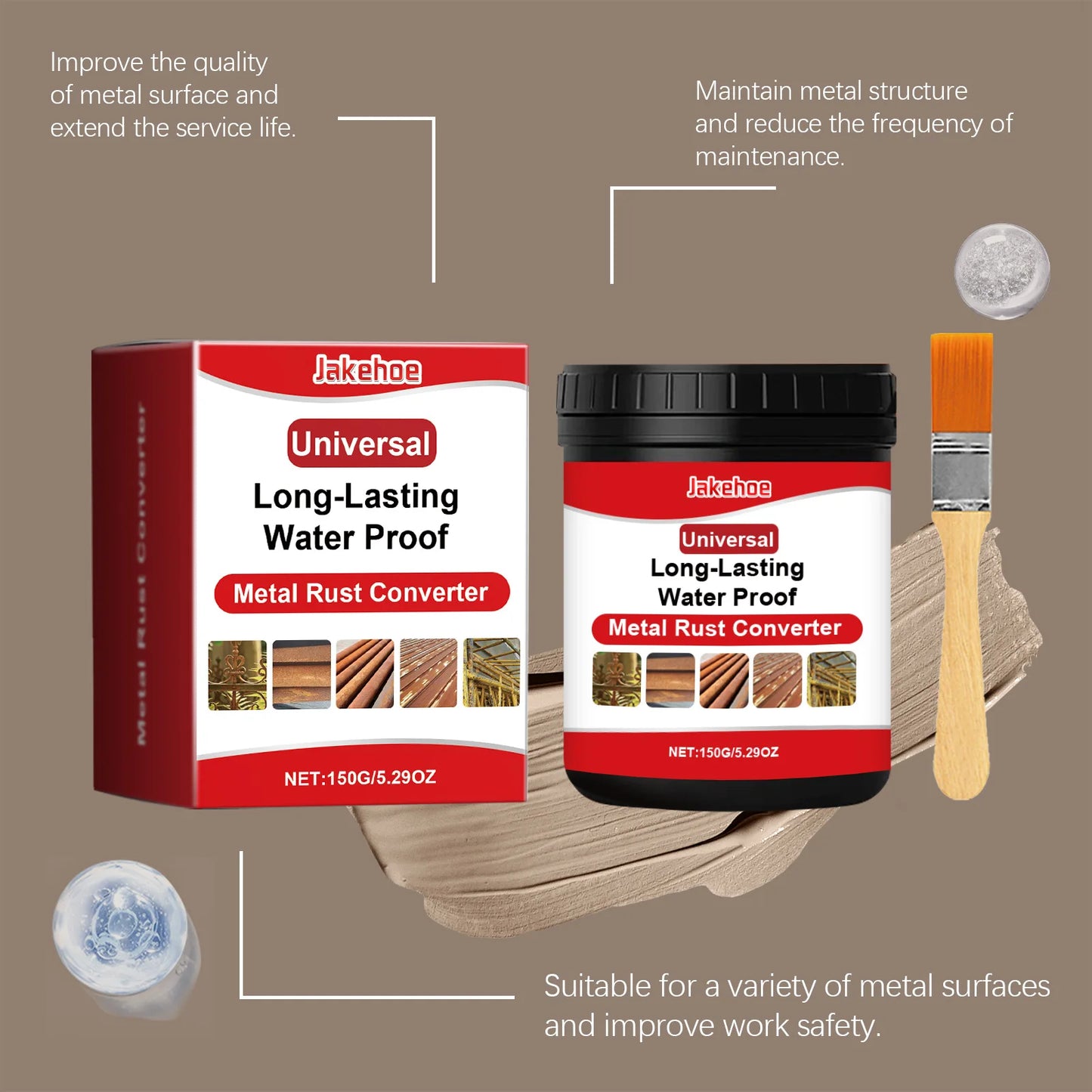 Metal rust conversion agent, rust removal, bright protection, anti-corrosion conversion, renovation coating surface buy one and get a free laptop stand