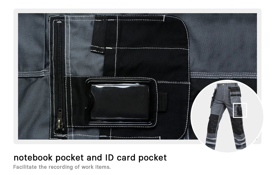 Electrician Men Working Pants Multi Functional Pockets Wear-resistance Workwear Trousers Reflective Work Mechanic Repair Mens Cargo Pants