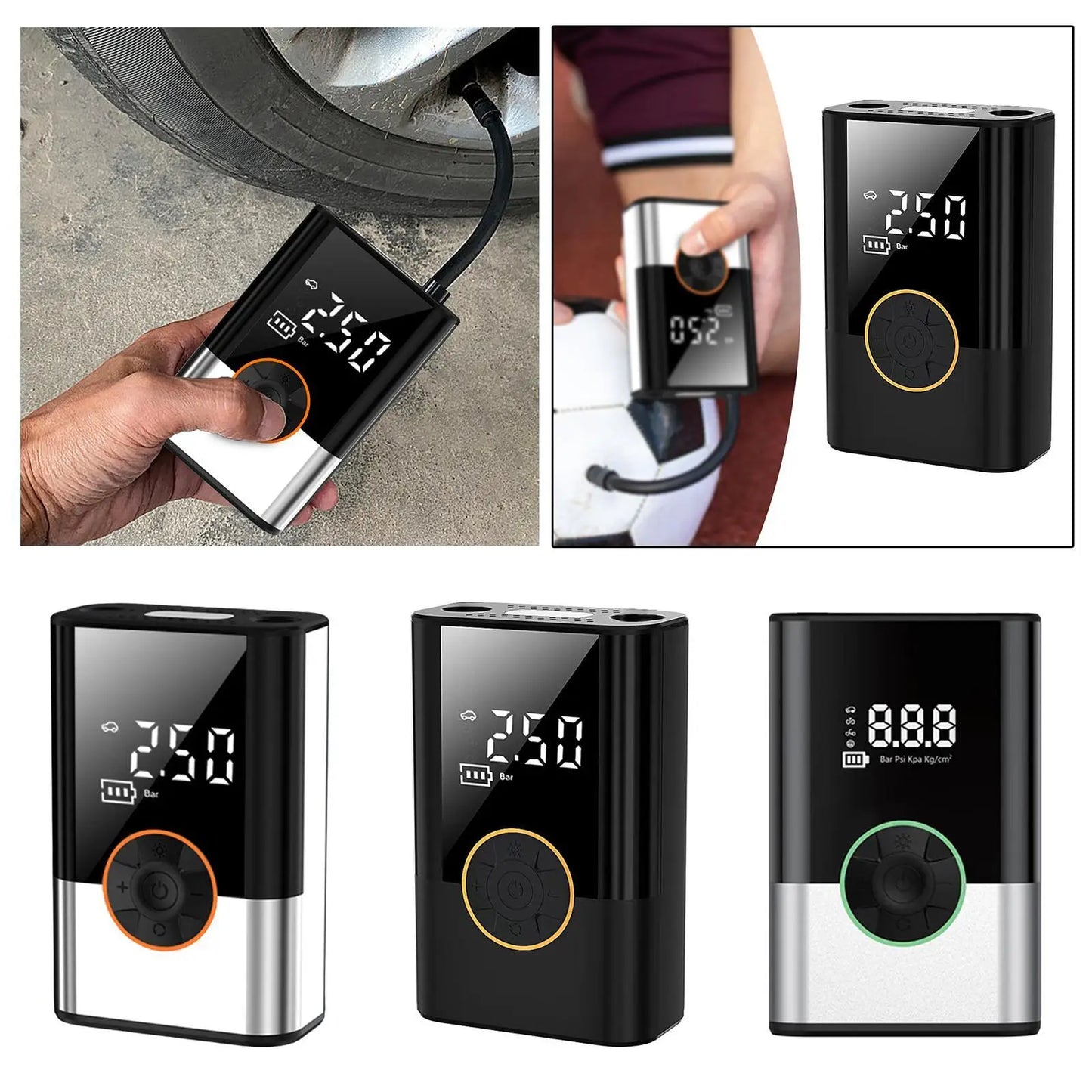 NEW 2024 Compact Tire Pump USB C Rechargeable High Reliability with Digital Tire Pressure