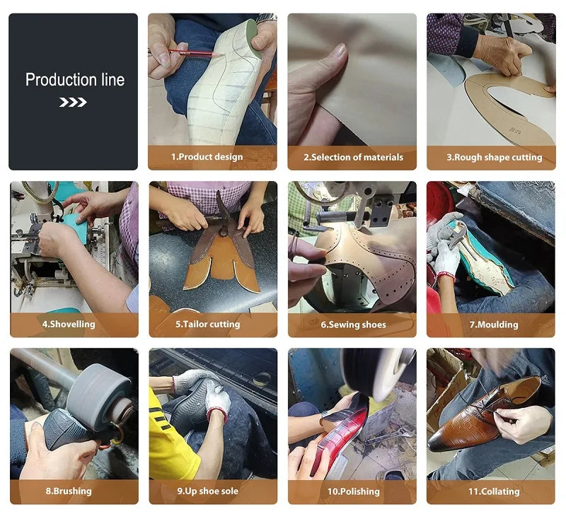 New 2024 Successful Men's Leather Shoes High Quality Handmade Oxford Casual Business Office Work Shoes For Gentleman Lace Up Comfortable