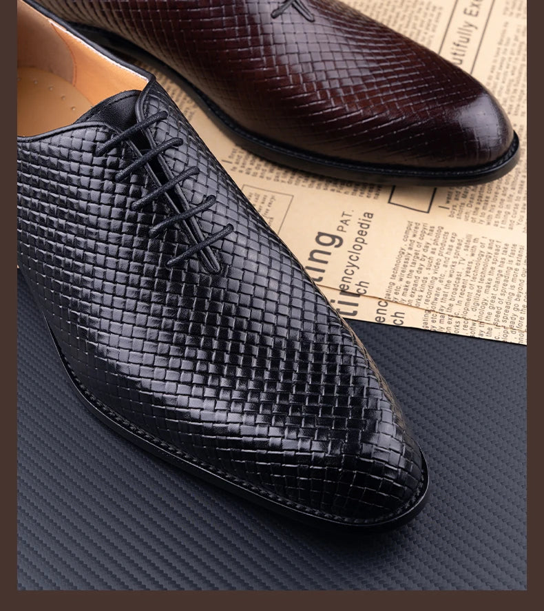 New 2024 Luxury Shoes for Men 2023 Oxford Genuine Leather Shoes New Model Formal Lace Up Dress Wedding Office Business Shoes for Men