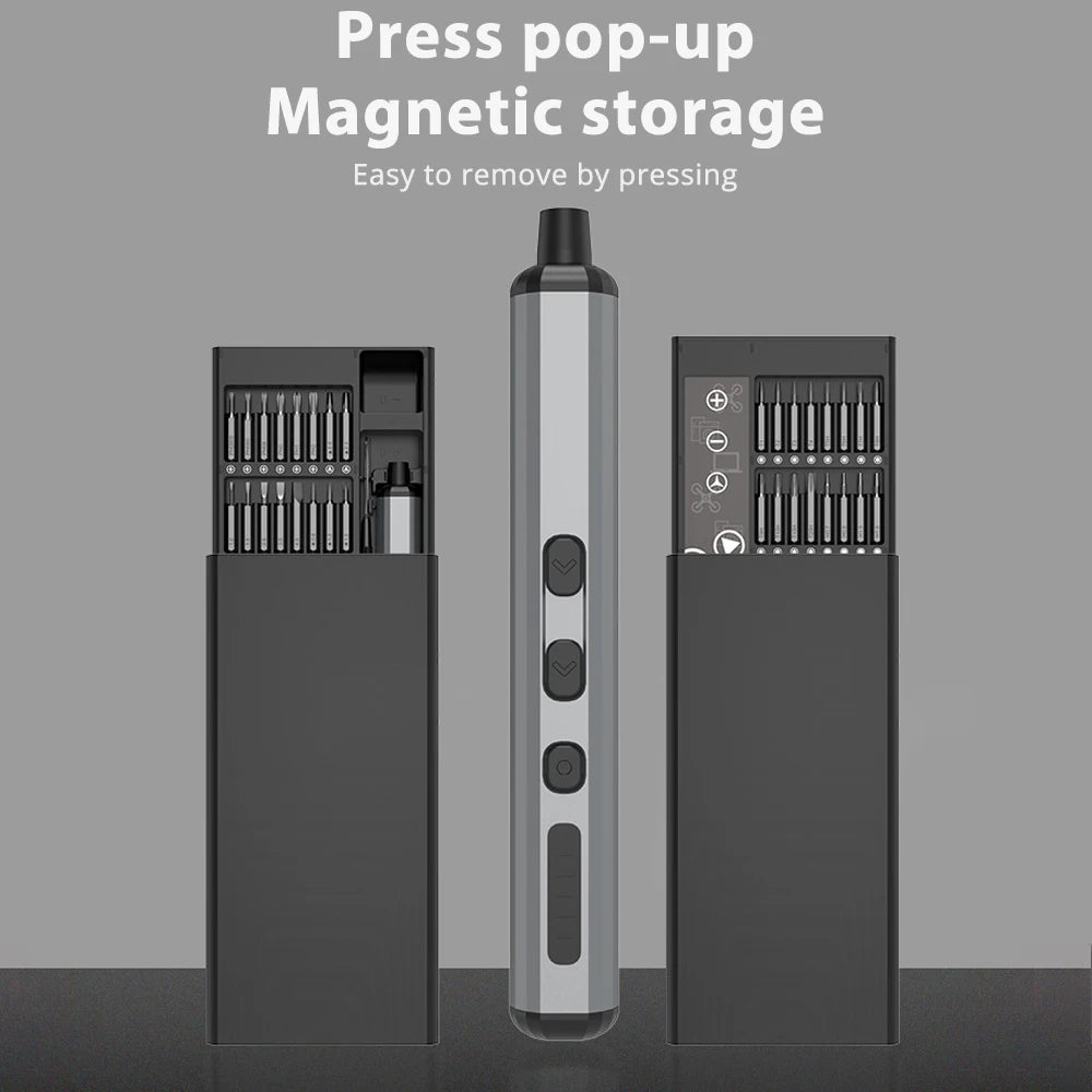 68 in 1 Mini Electric Screwdriver Precision Electric Screwdriver Magnetic Screwdriver with LED Shadowless Light CR-V Steel