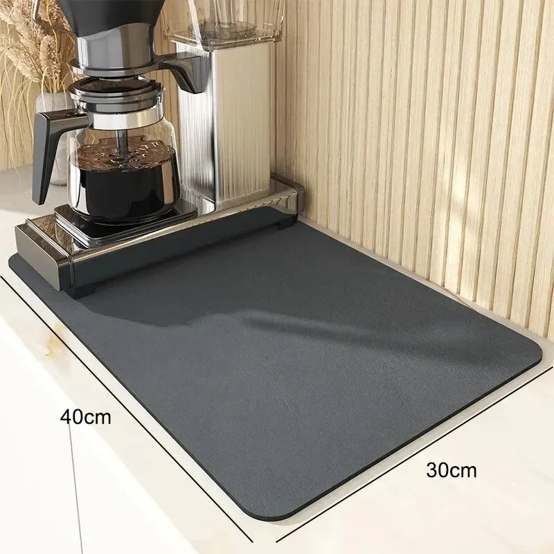 1pc Solid Color Drying Mat Non-Slip Absorbent Mat Tableware Kitchen Counter Drain Mats Placemats For Table