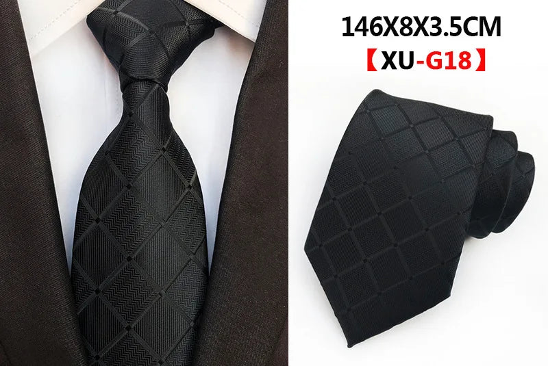 Men's Fashion Tie 8cm Silk Classic Necktie Yellow Blue Plaid Striped Flower Ties Business Wedding Mans Neckwear Gift Accessories
