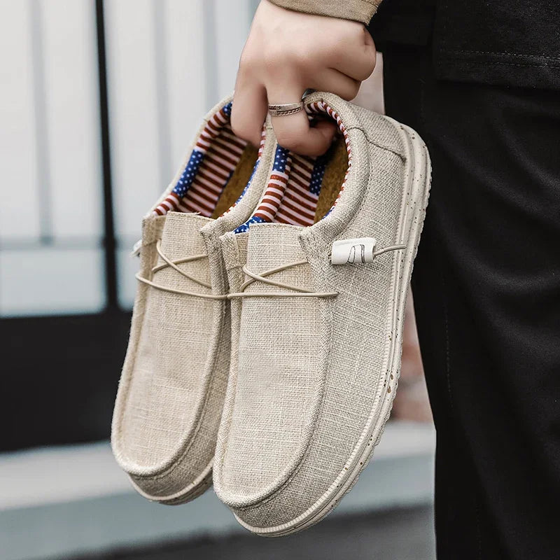 Men Casual Shoes Slip on Canvas Loafers Comfortable Walking Flats for Man Non Slip Soft Moccasins Sneakers Summer loafers