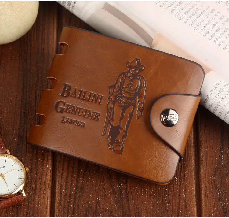 Brand New Collection 2024-2025 Man's wallets High Quality Retro Hunter Wallets Men Credit Business Card Holders Money Clip With Buckle Male Purses