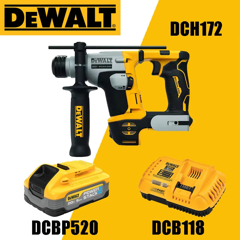 DEWALT DCH172 Brushless 20V Portable Hammer Impact Drill Shock Absorption Design 16MM ATOMIC Compact Drill Power Tools