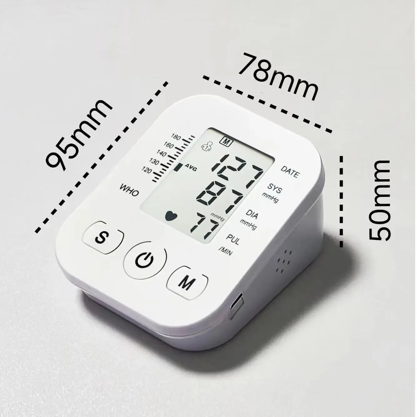 LCD Portable Health Care Pulse Meter BP Monitor Automatic Digital Arm Blood Pressure Monitor Tonometer Meter Sphygmomanometer
