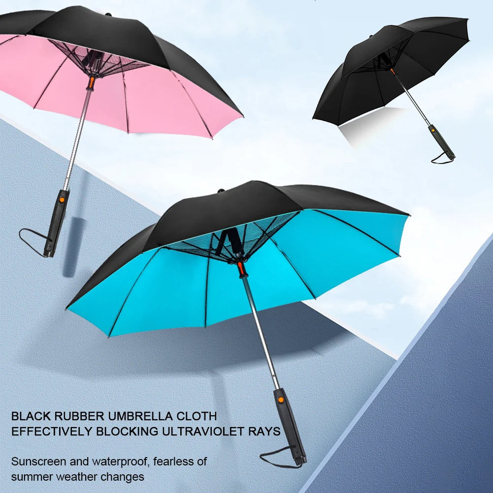Portable Umbrella 2025 With Fan Misting UV Sun Umbrella Safety Isolation Mesh Super Wind Power Battery & USB Rechargeable Powered