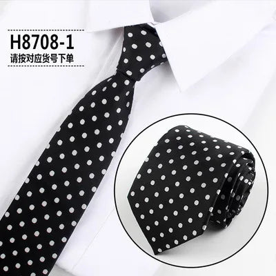 Brand New 2025 Fashion Dot Tie For Mens 8CM Necktie Business Formal Polka Dot Necktie Wedding Gift Orange Blue Red Tie Accessories Gravatas