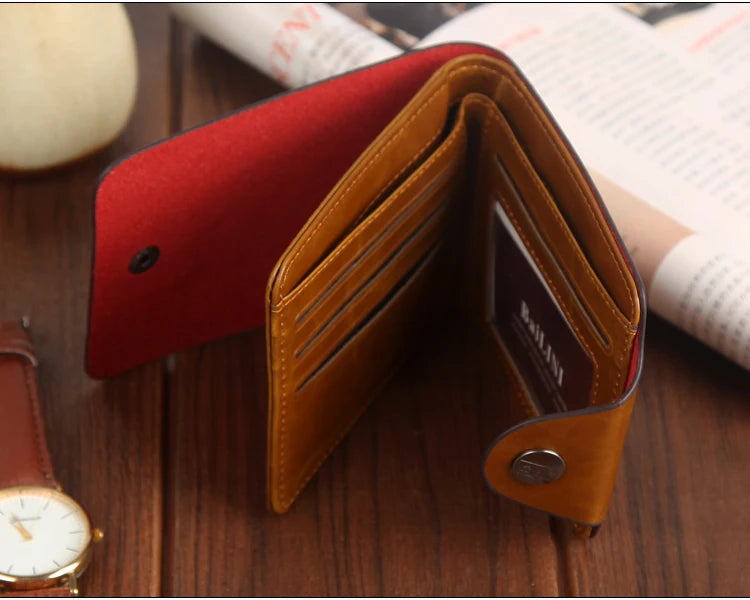 Brand New Collection 2024-2025 Man's wallets High Quality Retro Hunter Wallets Men Credit Business Card Holders Money Clip With Buckle Male Purses