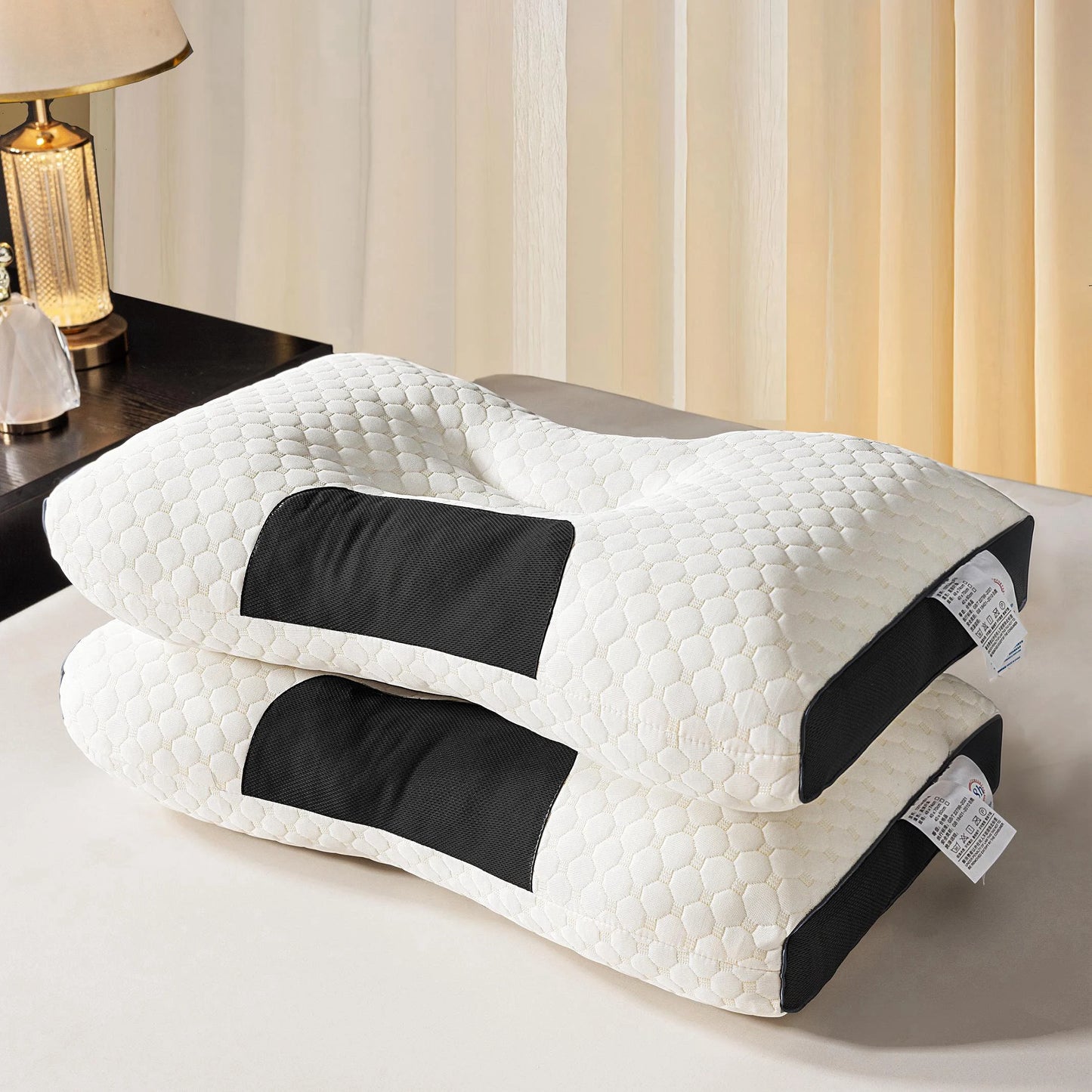 Local warehouse Knitted Massage Neck Pillow For Sleeping Soft, Adjustable Ergonomic Orthopedic Contour Support,helo to sleep