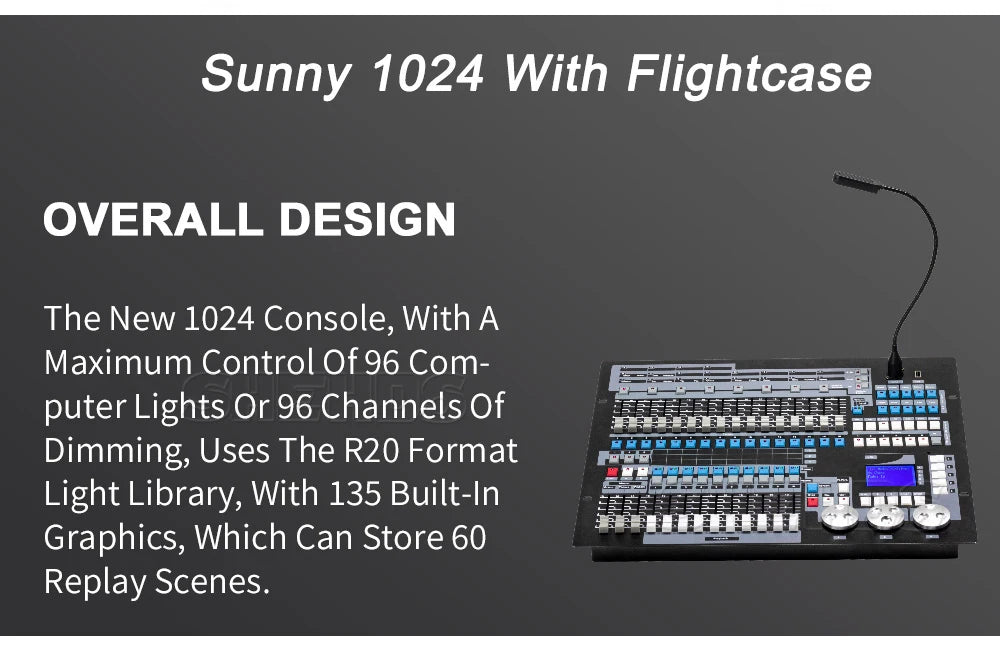 DMX Console 1024 Channels With Case For Professional Stage Lighting Control DJ Disco Nightclub Concert