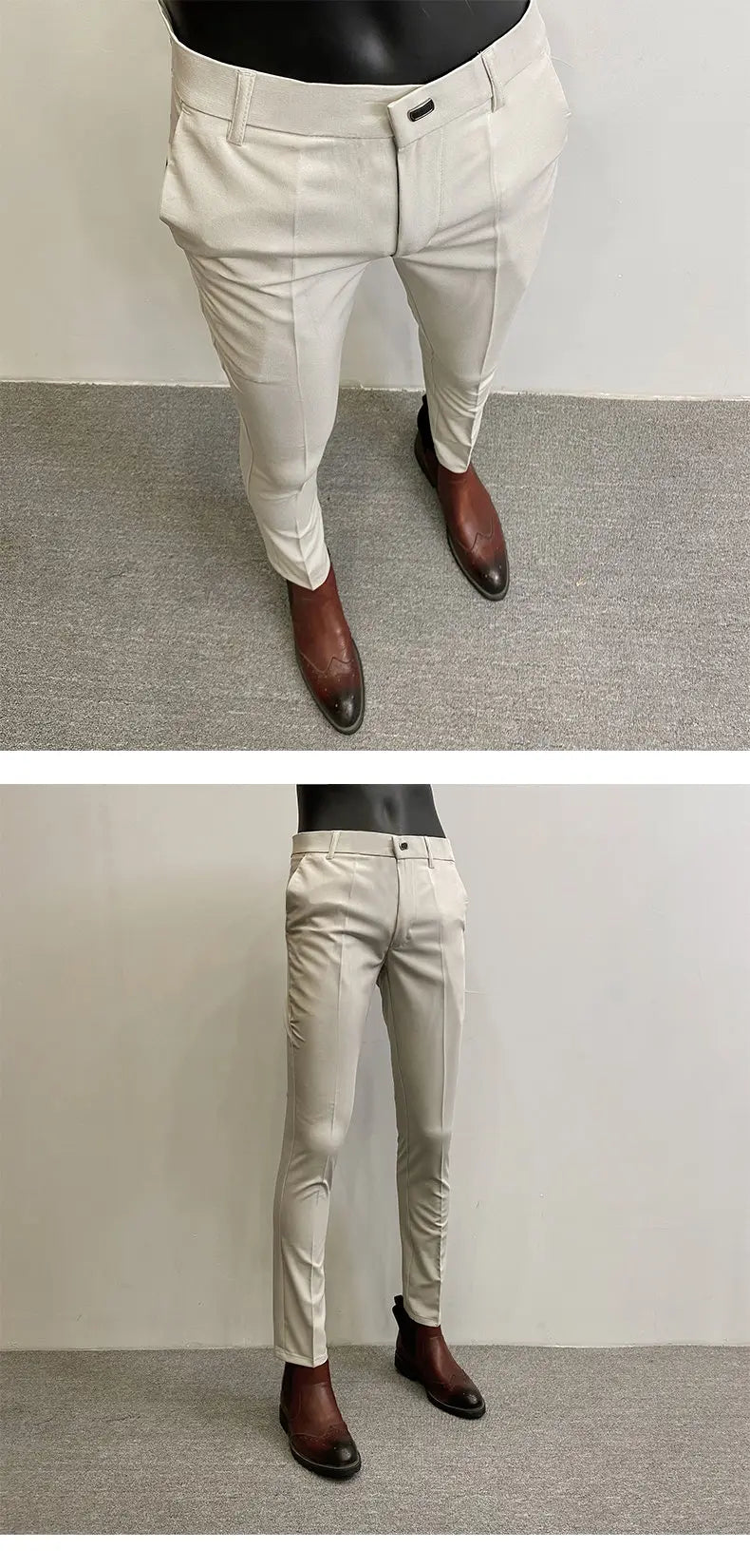 Men Suit Pants Formal Trousers Pantalone Hombre Stretch Slim Solid Color Casual Dress Full Length Pants Fashion New Men Clothing- FREE Laptop Stand is offer if you buy a pant