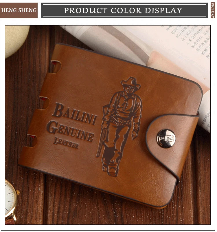 Brand New Collection 2024-2025 Man's wallets High Quality Retro Hunter Wallets Men Credit Business Card Holders Money Clip With Buckle Male Purses