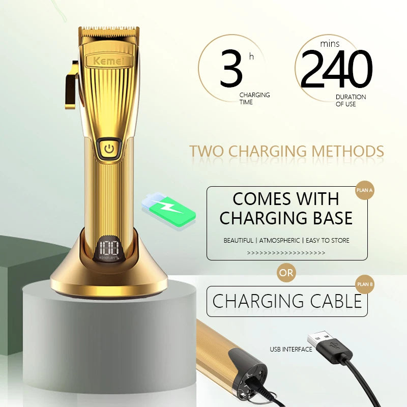 Kemei KM-K32S i32s KM-TX1 Professional Hair Trimmer Razor Kits with Seat Charger Hair Cutting Machine USB Charging Hair Clipper