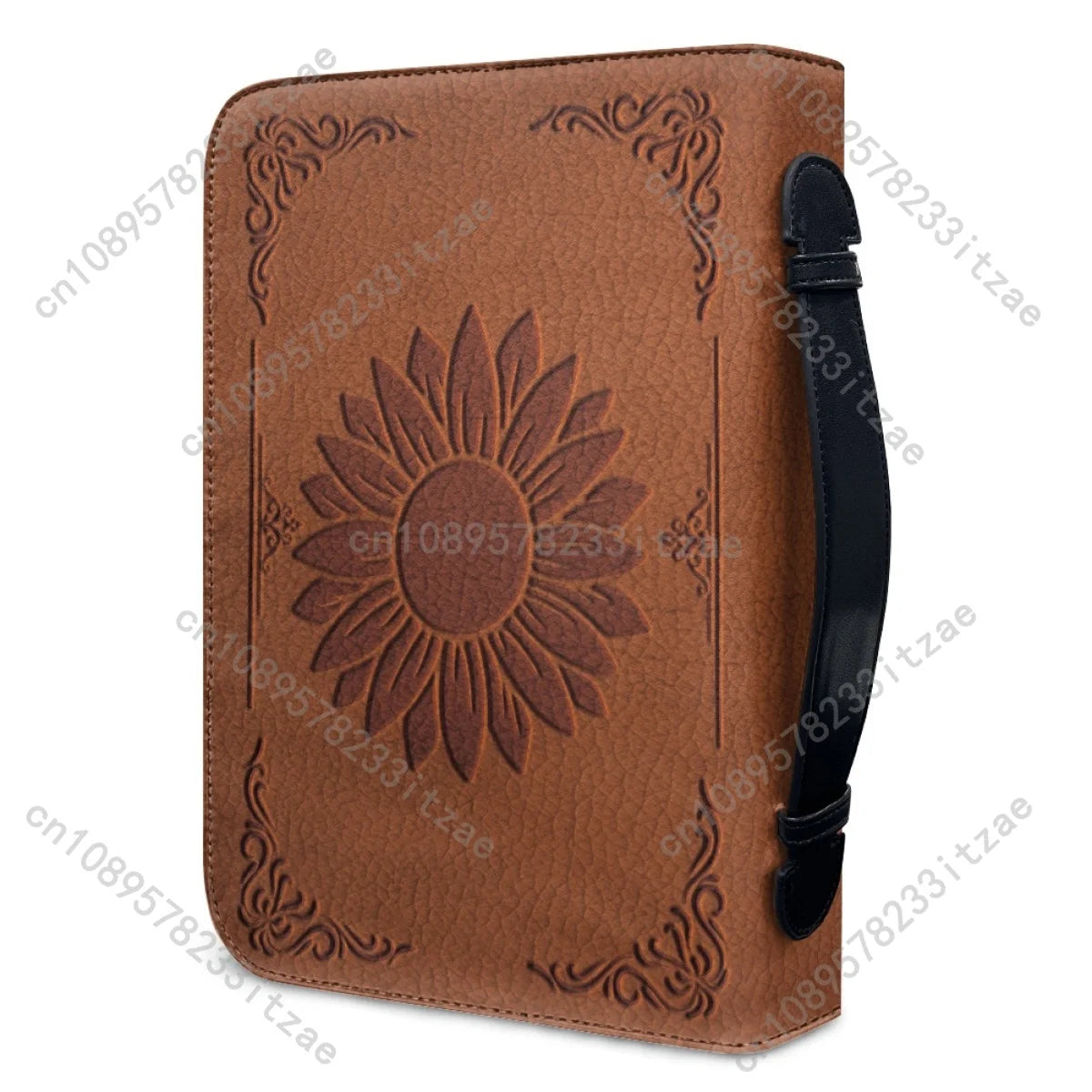 Women's Handbags Portable Bible Storage Bags Fashion New Leather Bible Verse Printing Zippered Handle Church Bible Bag Custom