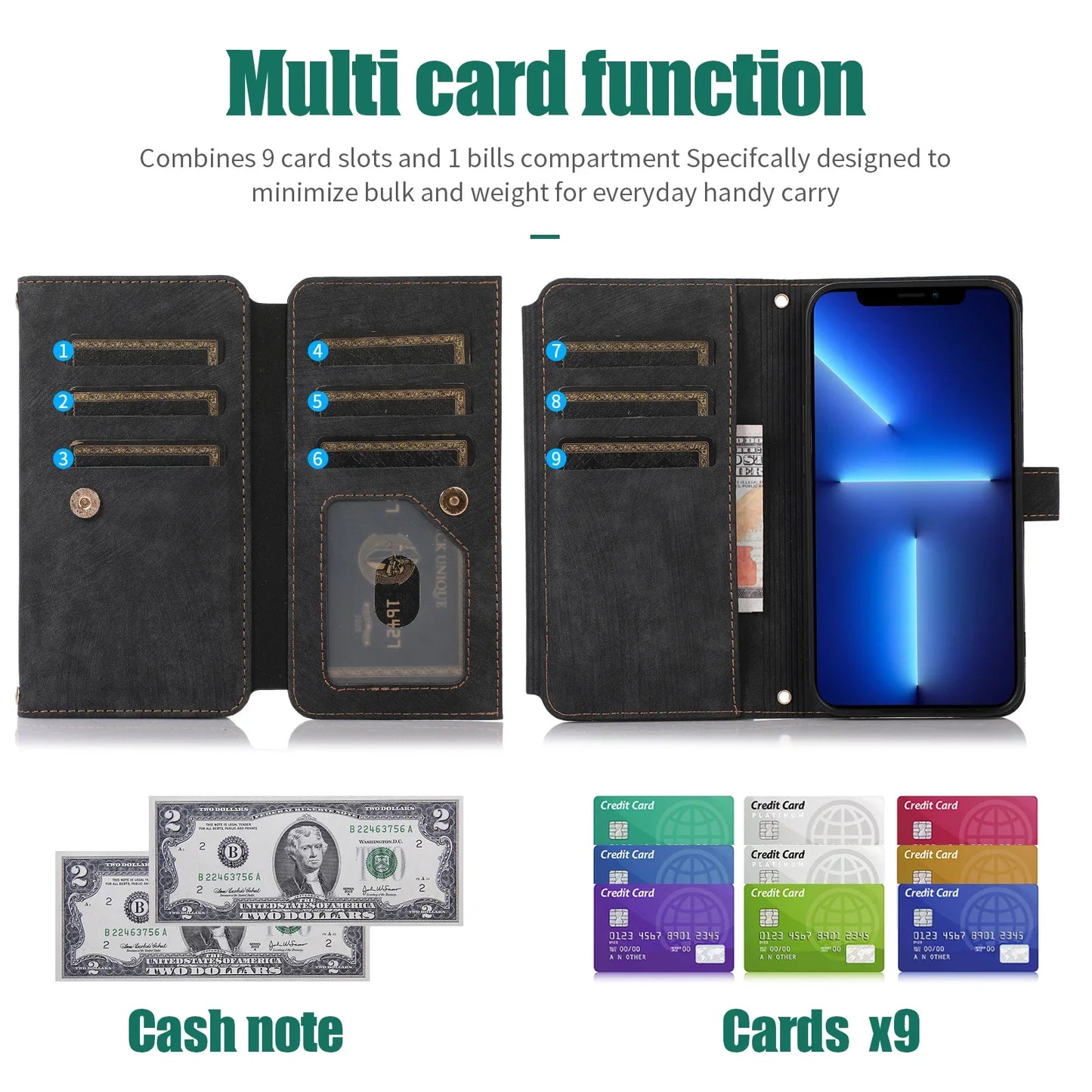 Crossbody Lanyard Card Slot Wallet Flip Case for iPhone 15 14 13 12 11 Pro Max Mini X XS 8 7 Plus SE 2020 2022 PU Leather Cover