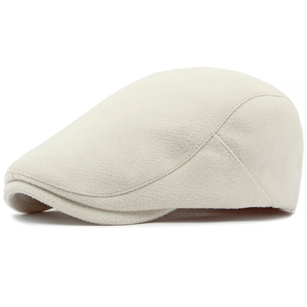 NEW 2025 Collections HT4292 Beret Cap Autumn Winter Cap Women Hat Solid Plain Artist Painter Beret Hat Adjustable   Flat Cap Men Wool Beret