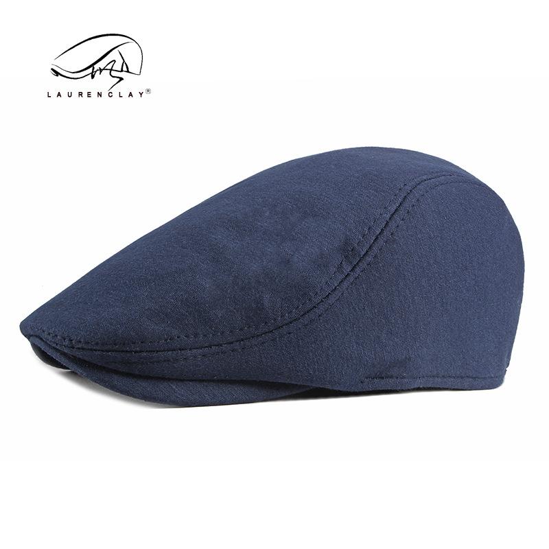 Men's beret simple light board peaked cap solid color knitted hat spring and autumn Korean style forward hat female British Retro