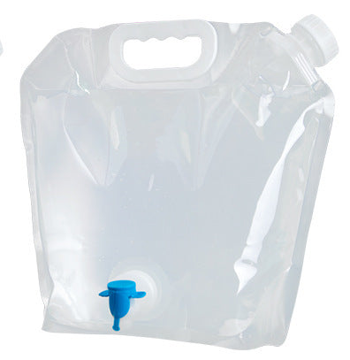 Water Container, 5L Collapsible Drinking Car Water Carrier Container, Outdoor Folding Water Bag for Sport, Hiking, Camping, BBQ, Picnic(Blue and transparent)