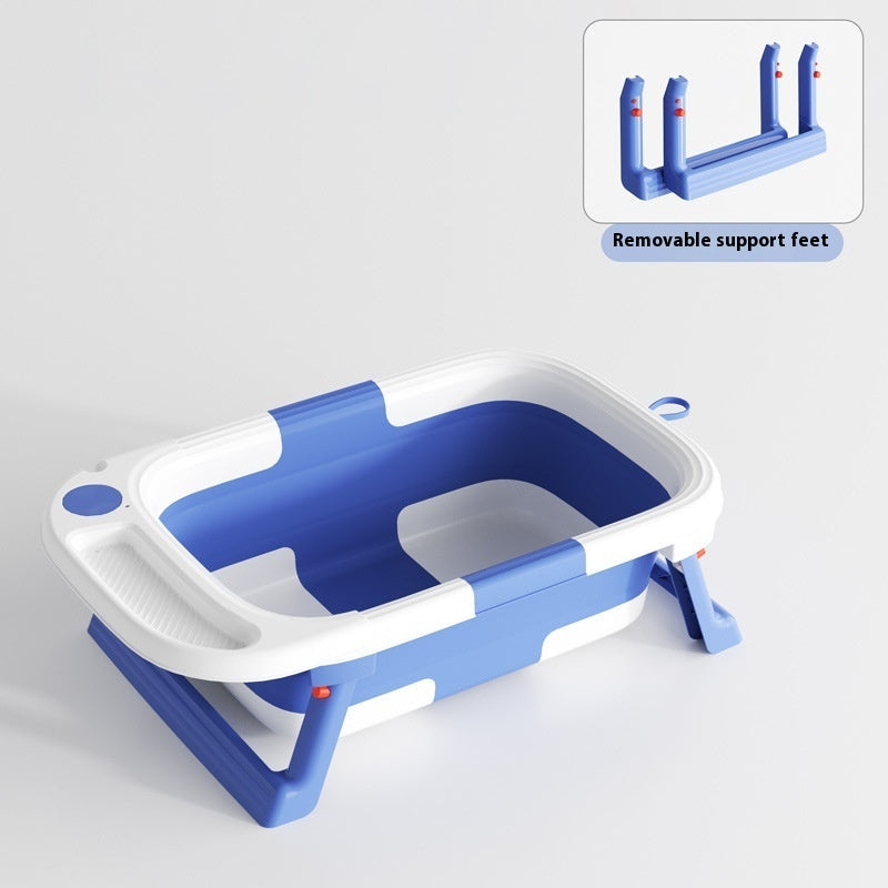 New 2025 0-3 Years Old Baby Folding Tub Sitting Lying Wash Portable With Water Thermometer