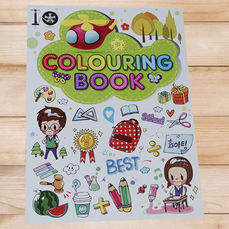 Cartoon English Calligraphy Exercise Book Children Coloring 2025-2026
