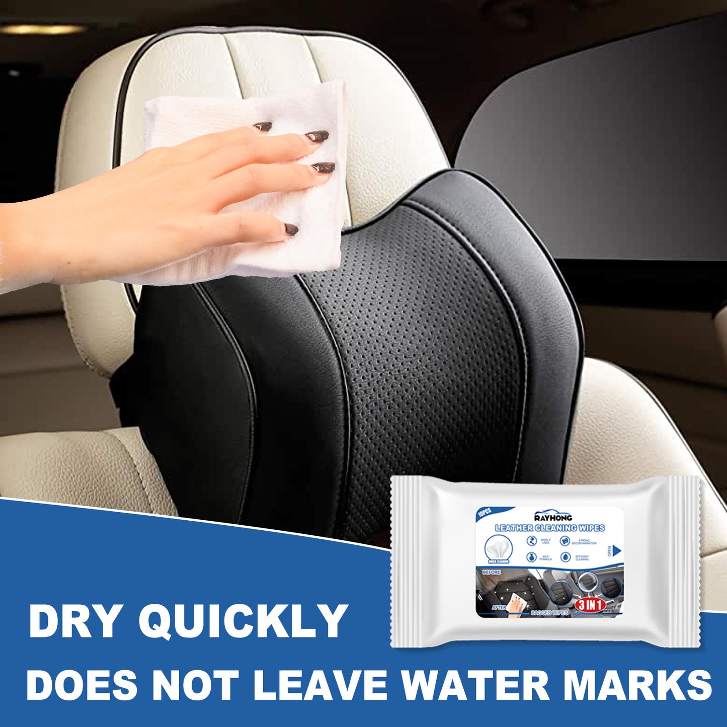 Car Leather Cleaning Wipes Wash-free Cleaning Decontamination
