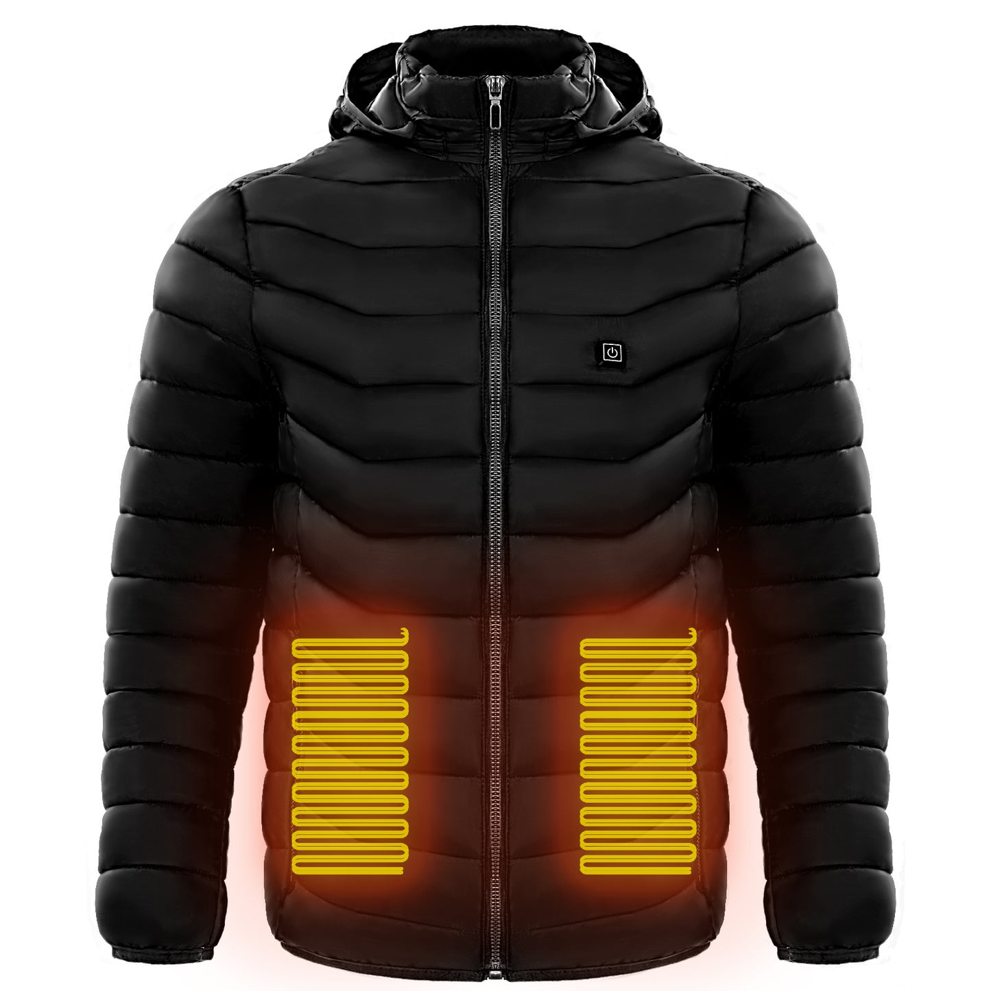 NEW 2024 Men Heated Puffer Jacket Electric Heating Coat Insulated Hood Windbreaker 9Heat Zones