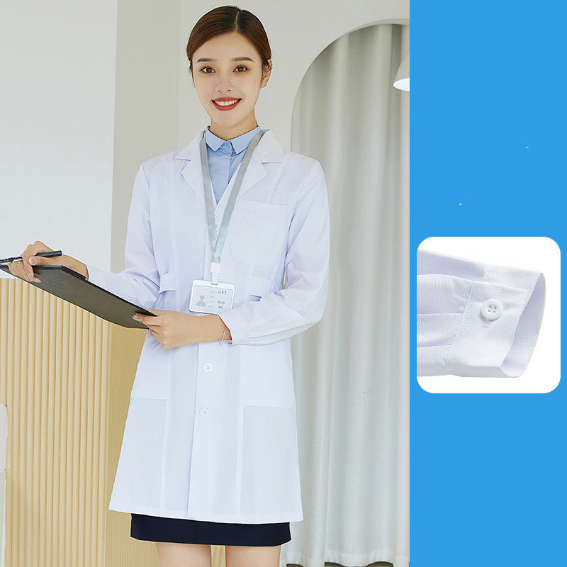 Lab Coat Salon Uniform White Coat With Long Sleeves