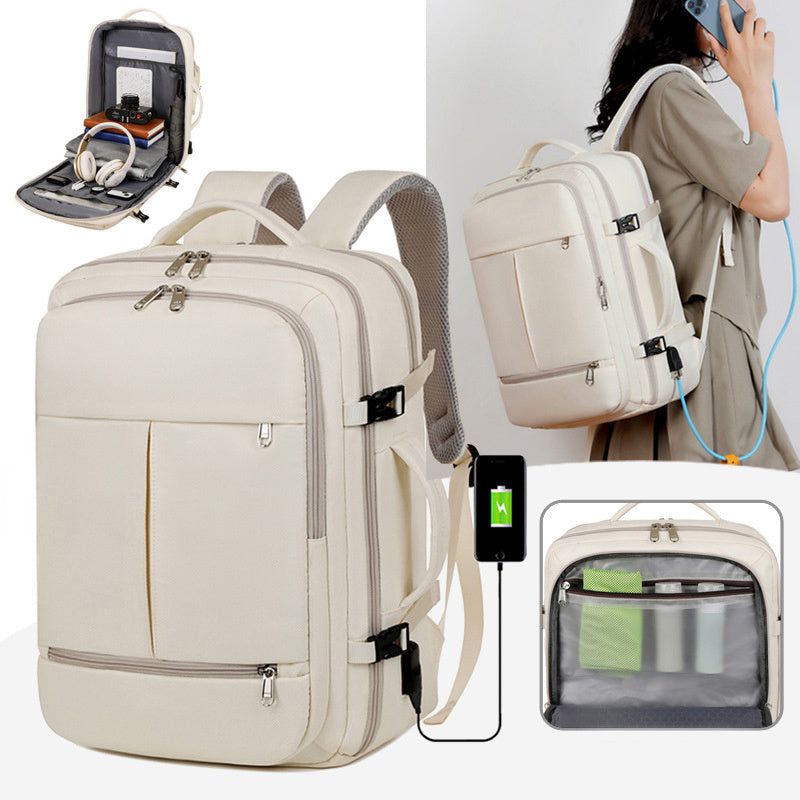 NEW 2024 Large Capacity Backpack For Women Men Multiple Pockets And Zippers Versatile Computer Bags Business Travel Backpack( Buy one BackPack get FREE Laptop Stand )