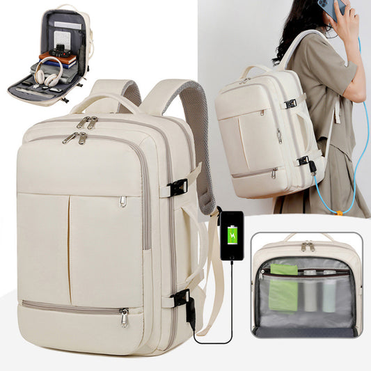 NEW 2024 Large Capacity Backpack For Women Men Multiple Pockets And Zippers Versatile Computer Bags Business Travel Backpack( Buy one BackPack get FREE Laptop Stand )