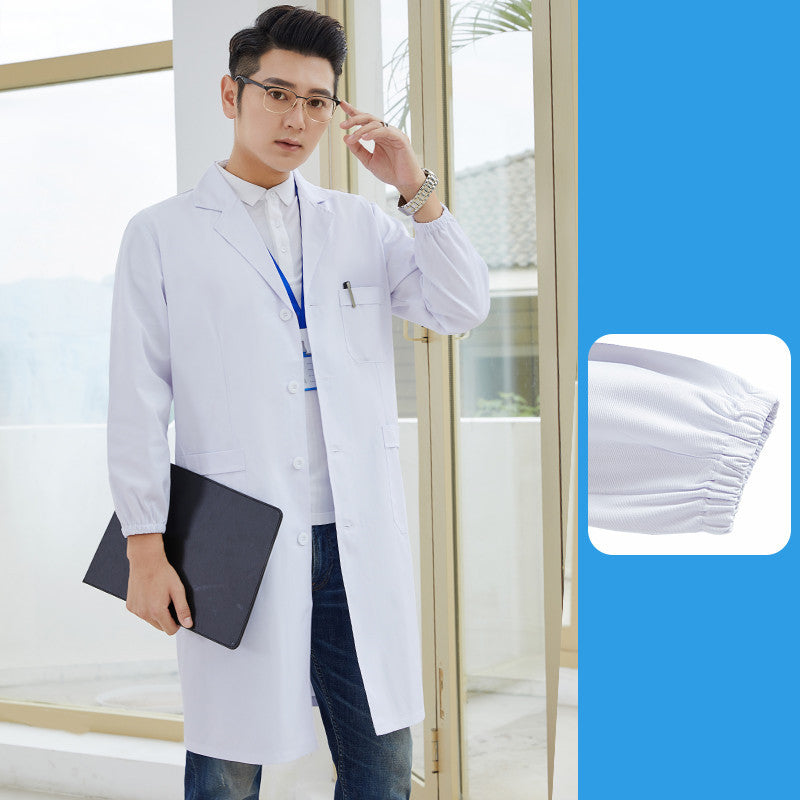 Lab Coat Salon Uniform White Coat With Long Sleeves