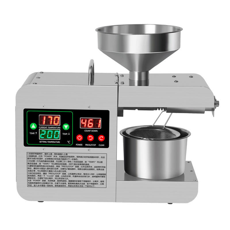 Brand new 2024 Oil Press Stainless Steel Hot Cold Oil Extraction Machine Temperature Control Sesame Oil Peanut
