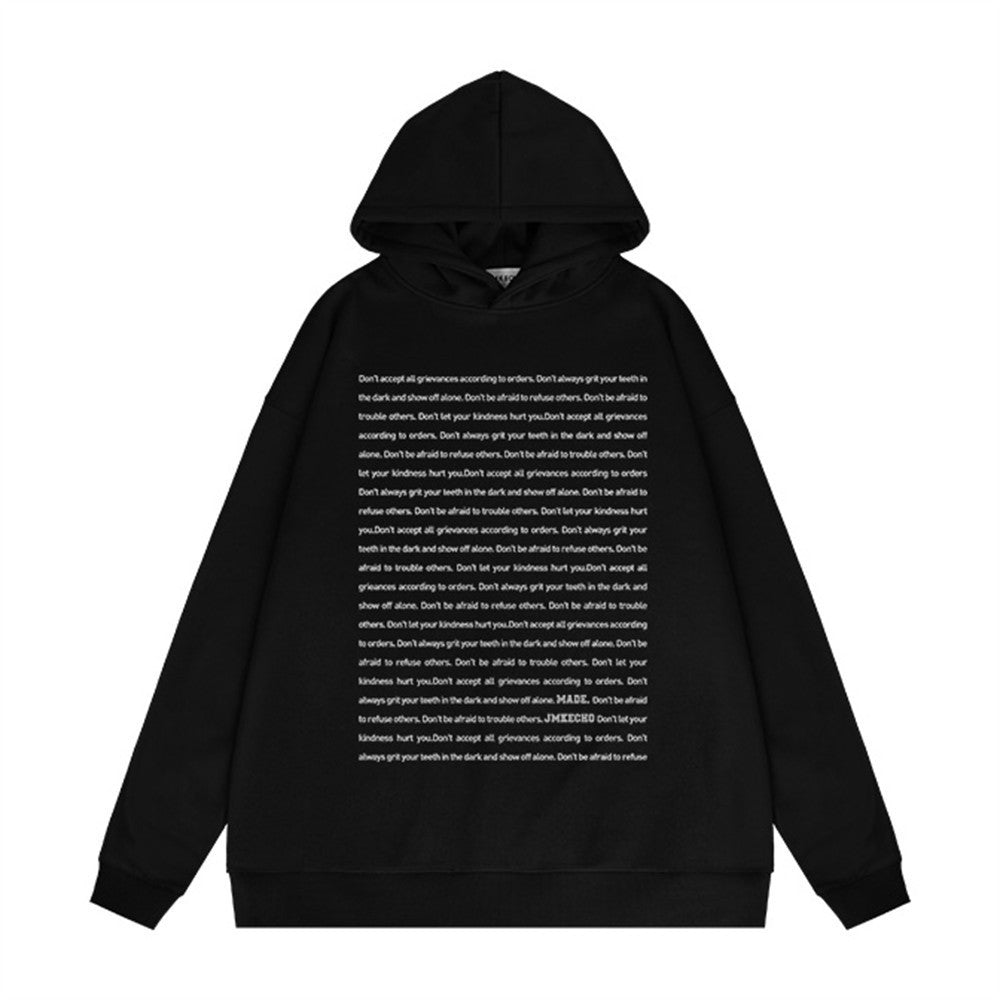 NEW2024-2025 English Letters Printed Hoodie Men