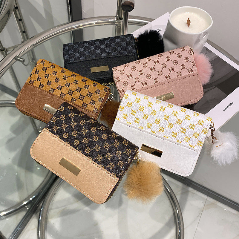 Women's Short Printing Color Contrast Style Bag Wallet